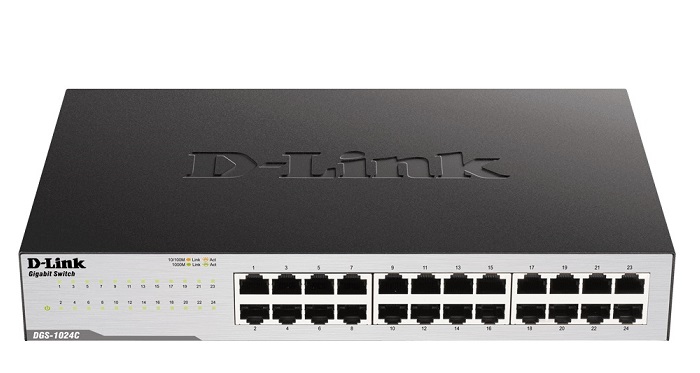 Switch Dlink 24Port DGS-1024C 10/100/1000 Vỏ kim loại24 cổng Gigabit LAN cho kết nối có dây tốc độ cao Cài đặt plug-and-play để thuận tiện Tự động đàm phán trên tất cả các cổng Half / full-duplex, MDI / MDIX tự động và chuyển đổi lưu trữ và chuyển tiếp Truyền dữ liệu đầy đủ tốc độ dây Thiết kế tiết kiệm năng lượng Thiết kế vỏ kim loại