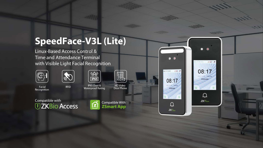 Máy chấm công khuôn mặt, vân tay ZKTeco Speedface-V3L (Lite)