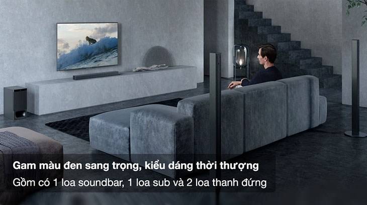 Bộ loa Sony 5.1 HT-S700RF 1000W sở hữu thiết kế gam màu đen sang trọng gồm có 1 loa soundbar, 2 loa sau và 1 loa sub Bộ loa Sony 5.1 HT-S700RF 1000W sở hữu thiết kế gam màu đen sang trọng gồm có 1 loa soundbar, 2 loa sau và 1 loa sub
