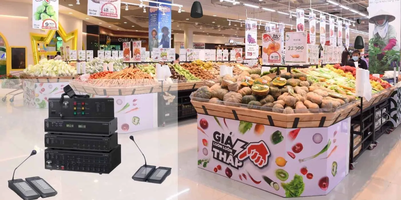 Thi công âm thanh siêu thị, trung tâm thương mại chuẩn kỹ thuật và thẩm mỹ